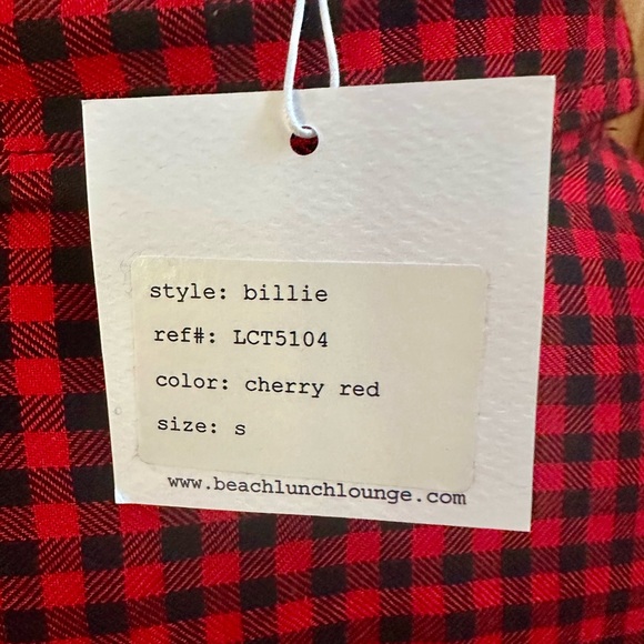 beachlunchlounge Red and Black Plaid Women's Blouse - Picture 4 of 4